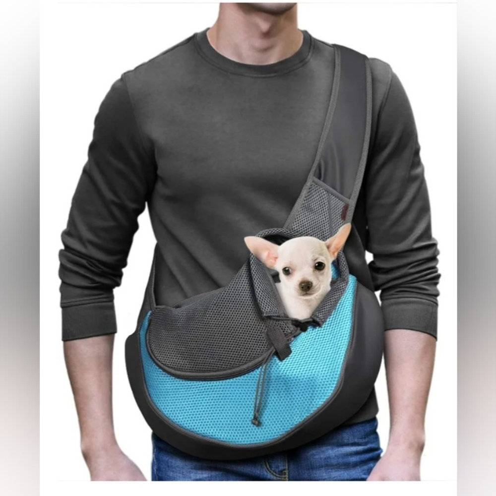 Yudodo Comfy Paws Pet Sling Carrier - Blue and Gray S